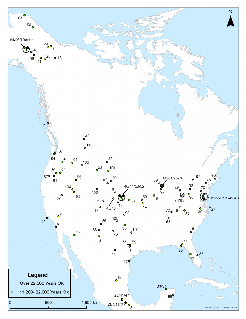 North America Archeology Sites Map