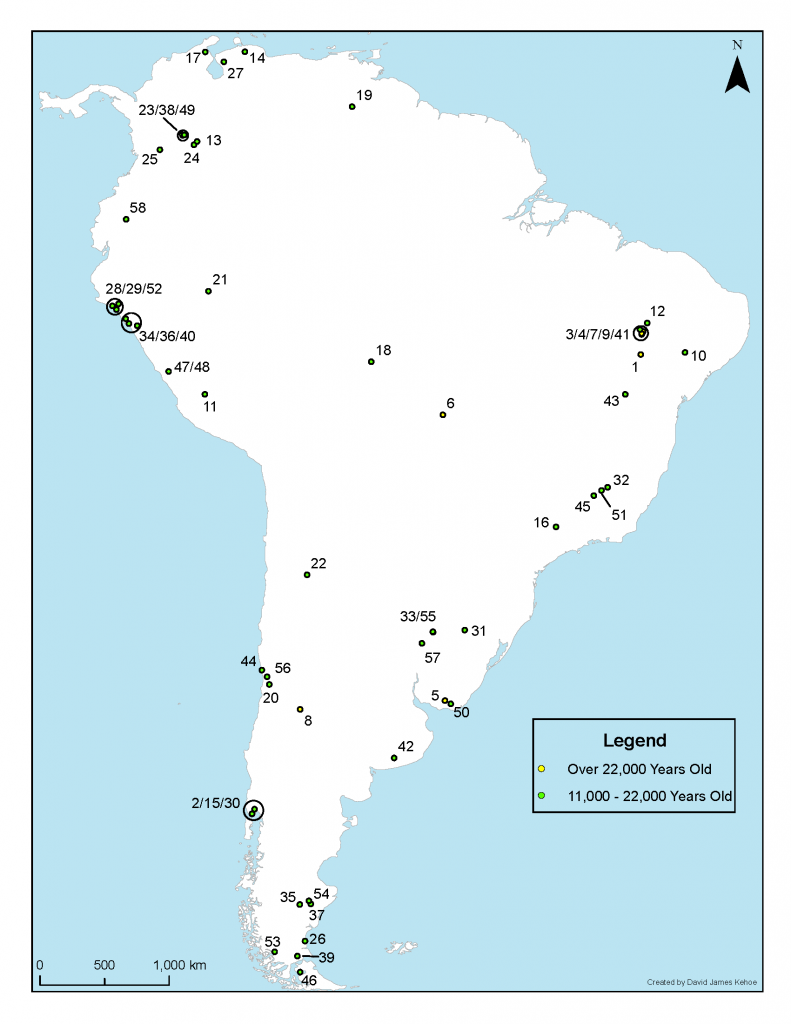 South America Archeology Sites Map